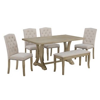 Merax 6 pc Farmhouse Dining Table Set