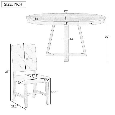 Merax 5-Piece Retro Functional Dining Set