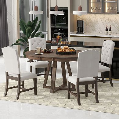 Merax 5-Piece Retro Functional Dining Set