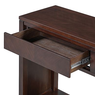Merax 55" Console Table, Rustic Wooden Entryway Table with Storage Drawers and Open Shelf