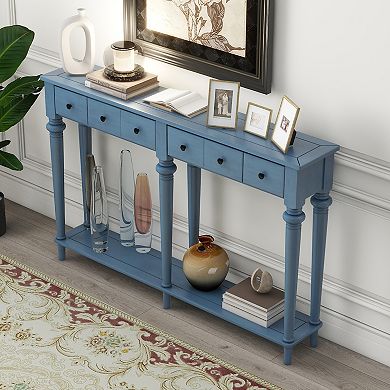 Merax Retro Console Table with Open Shelf