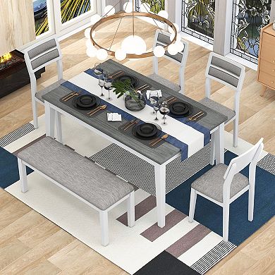 Merax Classic and Traditional Style 6 - Piece Dining Set