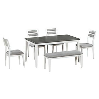Merax Classic and Traditional Style 6 - Piece Dining Set