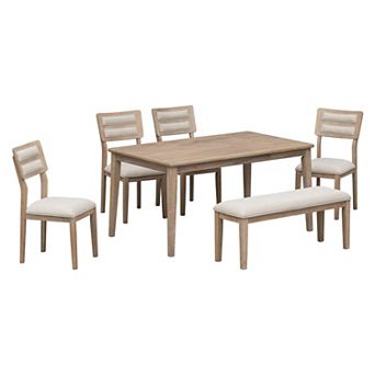 Merax Classic and Traditional Style 6 - Piece Dining Set