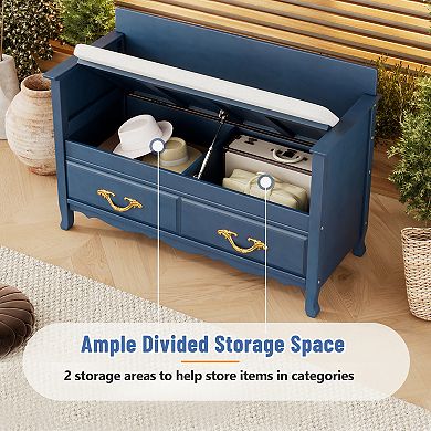 Merax Shoe Bench with Removable Cushion, Entryway Bench with Hidden Storage