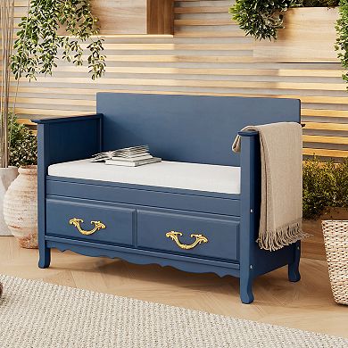 Merax Shoe Bench with Removable Cushion, Entryway Bench with Hidden Storage