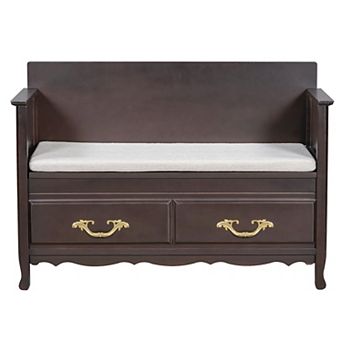 Merax Shoe Bench with Removable Cushion, Entryway Bench with Hidden Storage