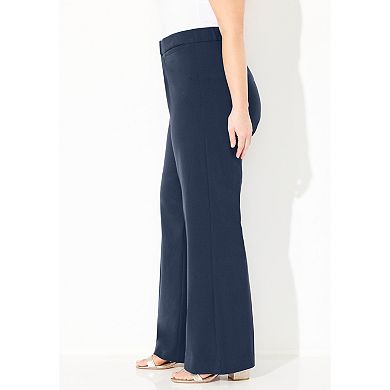 Catherines Women's Plus Size Right Fit Curvy Wide Leg Pant