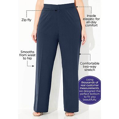 Catherines Women's Plus Size Right Fit Curvy Wide Leg Pant