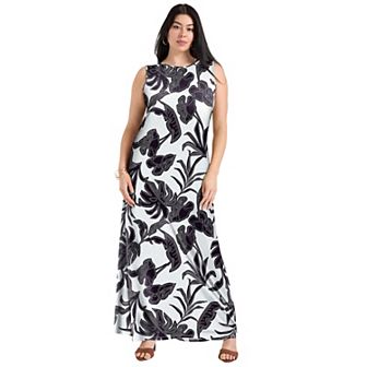 June + Vie Women's Plus Size Tank Top Midi Dress