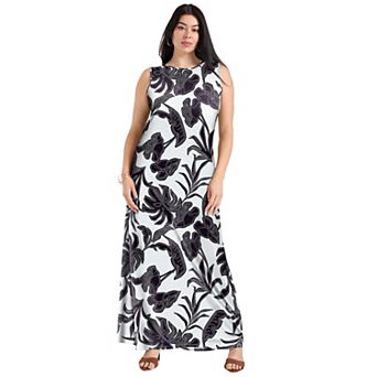June + Vie Women's Plus Size Tank Top Maxi Dress