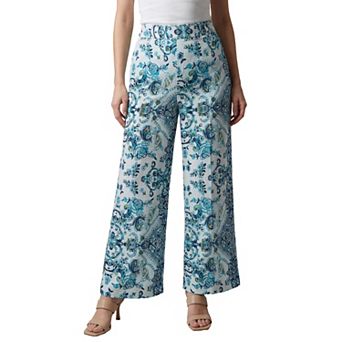 Roaman's Women's Plus Size Printed Wide Leg Pant