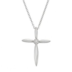 Sterling Silver Diamond Accent Cross Pendant