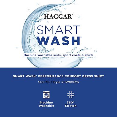 Men's Haggar® Smart Wash® Slim Fit Patterned Dress Shirt