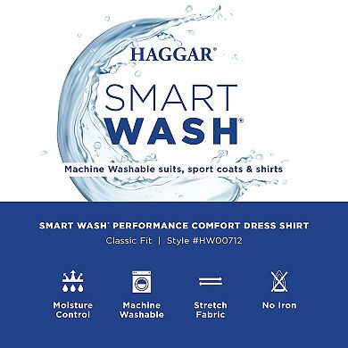 Men's Haggar® Smart Wash Classic Fit Patterned Dress Shirt
