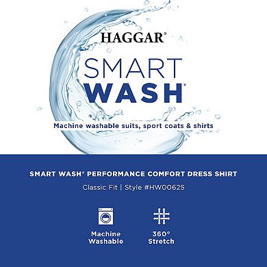 Men's Haggar® Smart Wash Classic Fit Patterned Dress Shirt