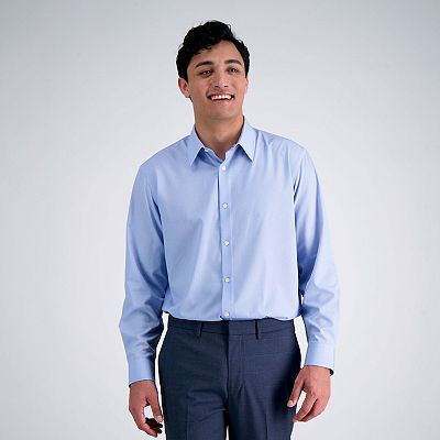 slim fit dress slacks Haggar Men's Smart Wash Slim Fit Dress Shirt, White, 14 32/33