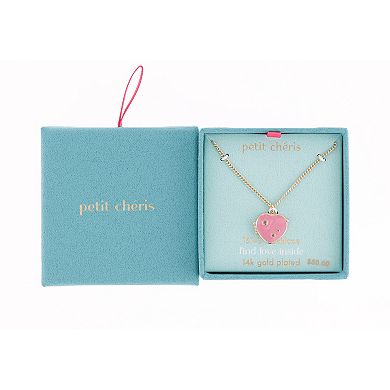 petit cheris Kids 14K Gold Plated Cubic Zirconia Heart Locket