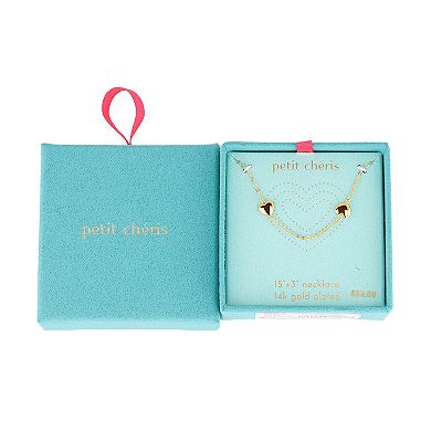 petit cheris Kids 14K Gold Plated Heart Station Necklace