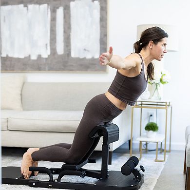 LifePro GluteBlast All-in-One Glute Bench with Built-In Resistance Bands