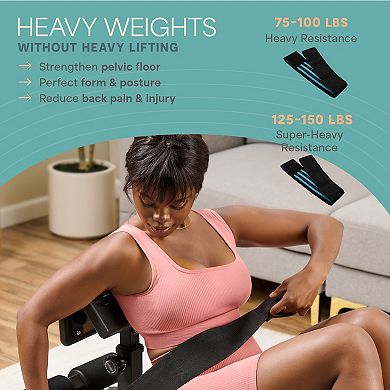 LifePro GluteBlast All-in-One Glute Bench with Built-In Resistance Bands