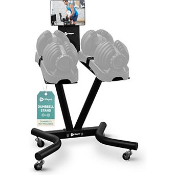 LifePro Adjustable Dumbbell Stand Rack with Phone Holder