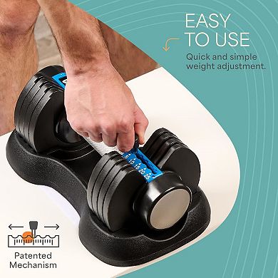 Lifepro 5-in-1 Adjustable Dumbbell 15-43 lb with Rack