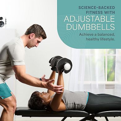 Lifepro 5-in-1 Adjustable Dumbbell 15-43 lb with Rack