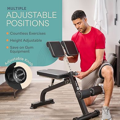 LifePro Adjustable Foldable Roman Chair Hyperextension Bench