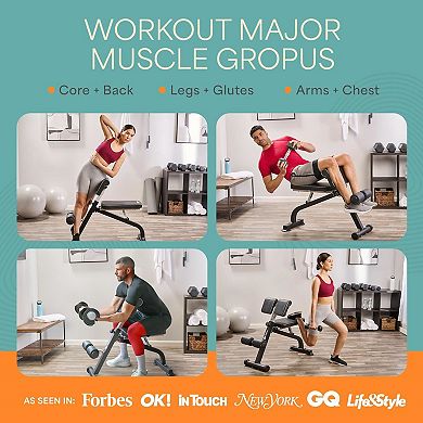 LifePro Adjustable Foldable Roman Chair Hyperextension Bench