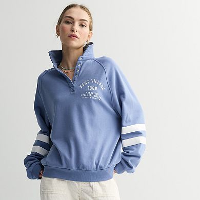 Juniors' East Village Quarter-Snap Fleece Pullover