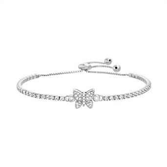 Kids petit cheris Fine Silver Plated Cubic Zirconia Bolo Bracelet