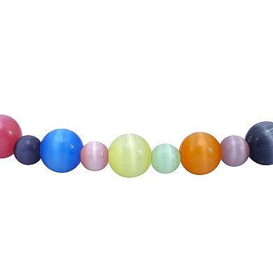 Aleure Precioso Multi Colored 6 mm & 4 mm Cat's Eye Bead Stretch Bracelet