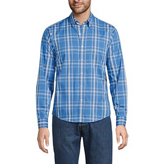Men's Lands' End Long Sleeve Tailored Fit Travel Kit Shirt
