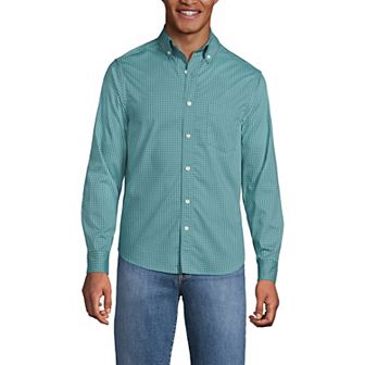 Men's Lands' End Long Sleeve Tailored Fit Travel Kit Shirt