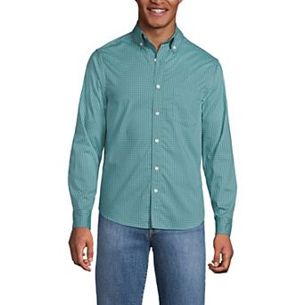 Men's Lands' End Long Sleeve Tailored Fit Travel Kit Shirt