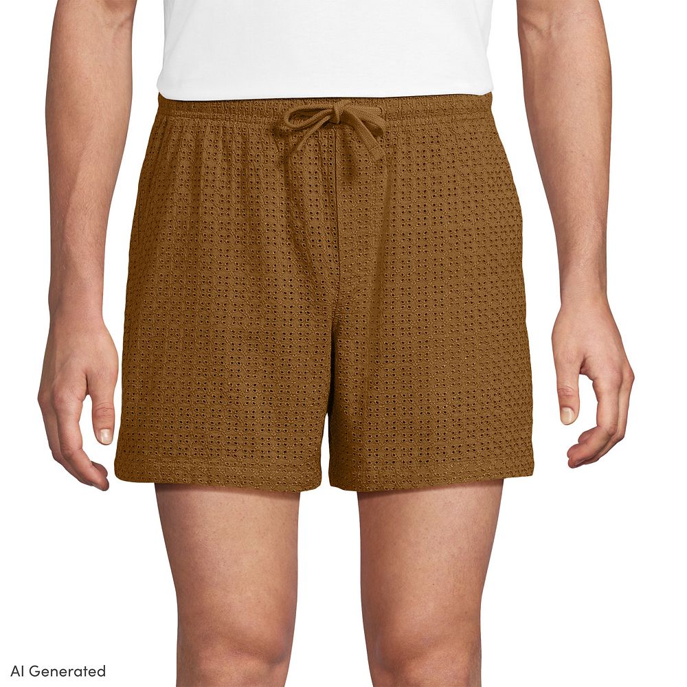パンツ easy shorts brown soonerorlater XL Men's Lands' End 5.5-Inch Eyelet Easy Shorts