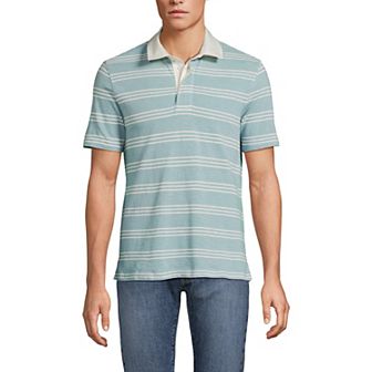 Men's Lands' End Short Sleeve Rugby Polo