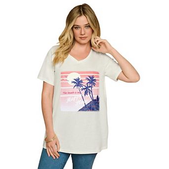 Roaman's Women's Plus Size Graphic Tee