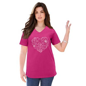 Roaman's Women's Plus Size Graphic Tee