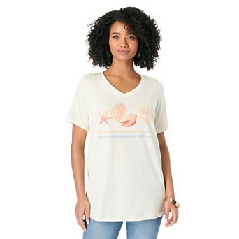 Roaman's Women's Plus Size Graphic Tee