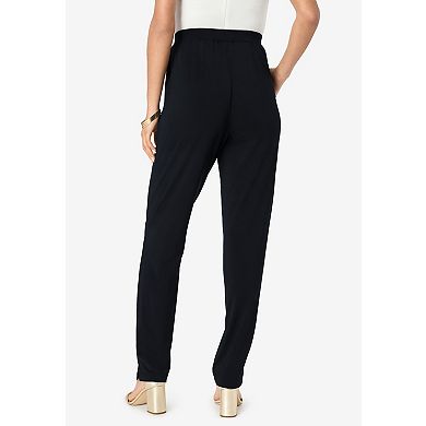 Roaman's Women's Plus Size Ultrasmooth Fabric Straight-Leg Pant