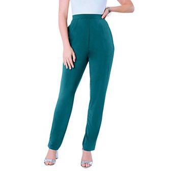 Roaman's Women's Plus Size Ultrasmooth Fabric Straight-Leg Pant