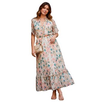 Roaman's Women's Plus Size Tiered Ruffle Dress
