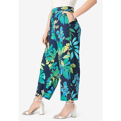 Roaman's Women's Plus Size Ultrasmooth Fabric Cropped Pant