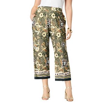 Roaman's Women's Plus Size Ultrasmooth Fabric Cropped Pant