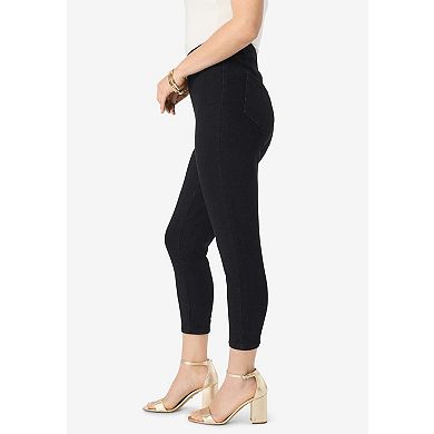 Roaman's Women's Plus Size Knit Jean Capri