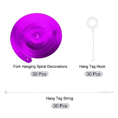 30 Pcs Party Hanging Swirls Single Strip, 27.6" Foil Swirling Hanging Ceiling Streamers for Party