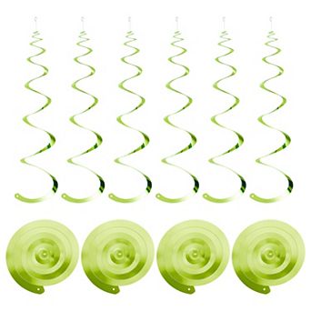 30 pc Party Hanging Swirls Single Strip, 27.6" Foil Swirling Hanging Ceiling Streamers for Party