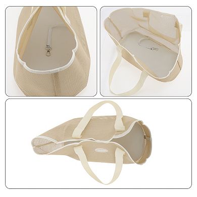 Pet Carrier Bags, Foldable Pet Carrier Handbag with Removable Mat and Breathable Mesh